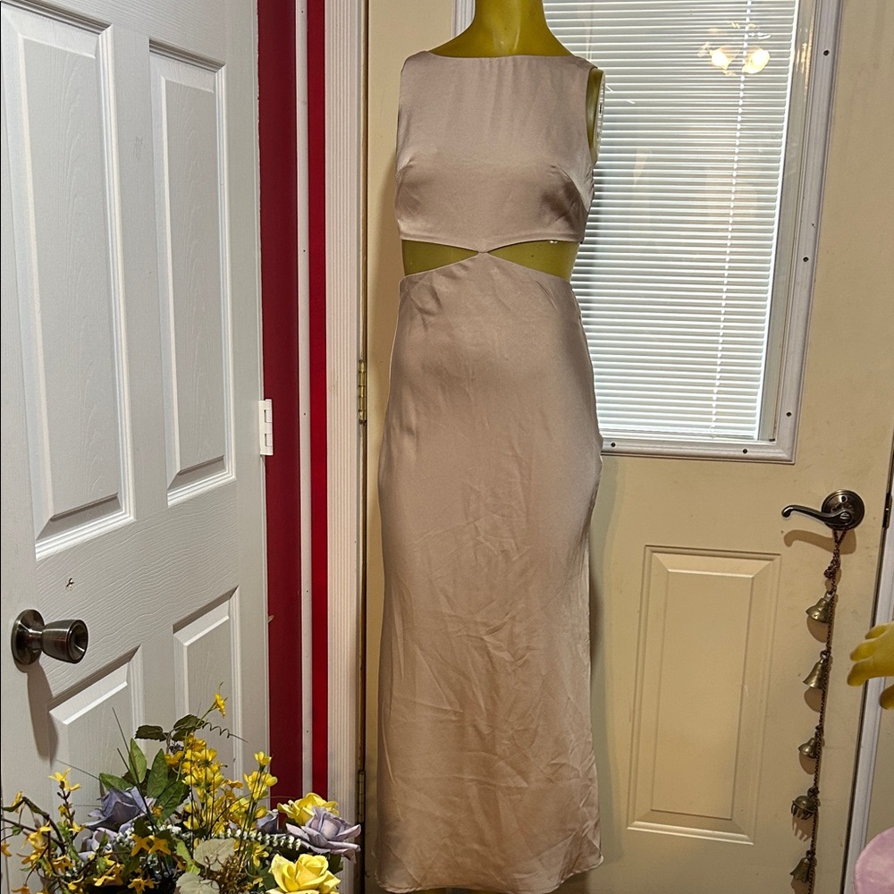 NWT Hello Molly Beige Maxi Dress